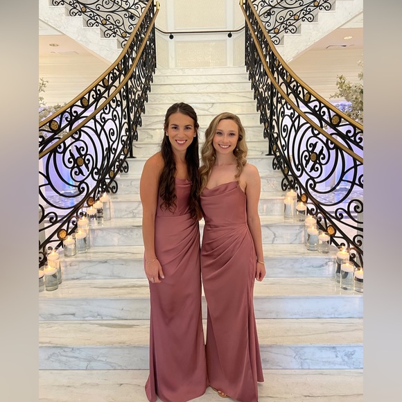 Azazie Marzia Stretch Satin Dress in Amethyst - Picture 5 of 5